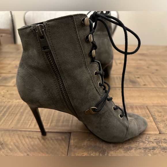 AllSaints Joanna Stiletto Lace Up Open Toe Ankle Boot - Size 38 - Picture 3 of 9